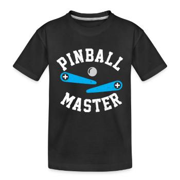 Pinball Master Flipperautomat Spieler Spie Automat - Kinder Premium Bio T-Shirt - Schwarz - Vorne