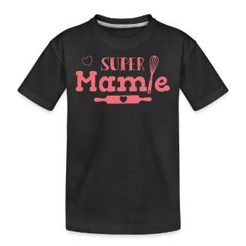 Super mamie gourmande patisserie chef cuisinière - T-shirt bio Premium Enfant - noir - Devant