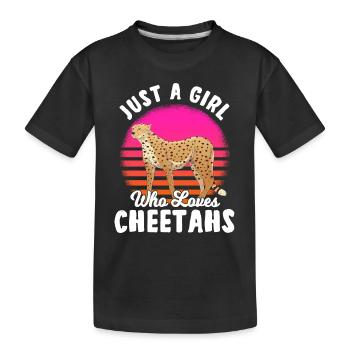 Cheetah Gift Girl - Kids' Premium Organic T-Shirt - black - Front