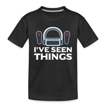 VR Brille Virtual Reality Gamer Virtual Zocken - Kinder Premium Bio T-Shirt - Schwarz - Vorne