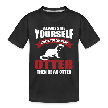 Otter - Kids' Premium Organic T-Shirt - black - Front