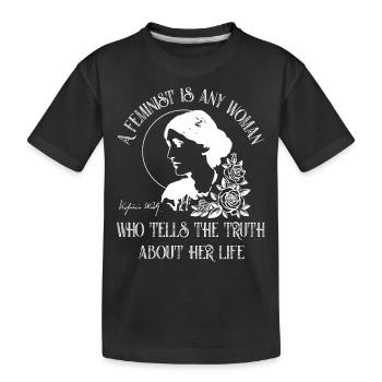 Ein feministischer | Virginia Woolf - Kinder Premium Bio T-Shirt - Schwarz - Vorne