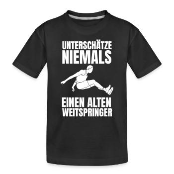 Weitsprung Sportlehrer Weitspringer Dreisprung Dad - Kinder Premium Bio T-Shirt - Schwarz - Vorne