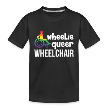Fauteuil roulant Handicap LGBT Humour - T-shirt bio Premium Enfant - noir - Devant