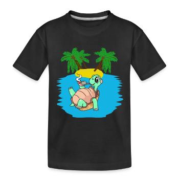 Tortue, Île, Jeune, Caraïbes, Mers du Sud, Été - T-shirt bio Premium Enfant - noir - Devant
