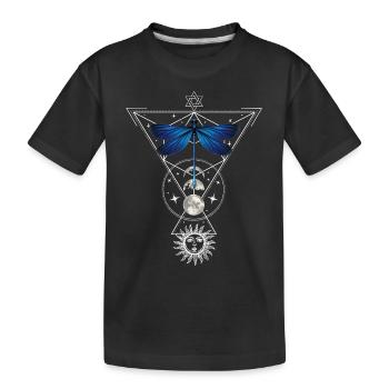 Okklutismus Mond Phase Witchcraft Libelle Tarot - Kinder Premium Bio T-Shirt - Schwarz - Vorne