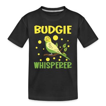 Wave Parakeet Whisperer - Kids' Premium Organic T-Shirt - black - Front