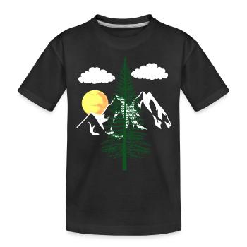 nature nature nature montagne arbres amoureux de la nature écologie - T-shirt bio Premium Enfant - noir - Devant