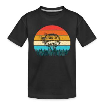 Kugelfisch - Kinder Premium Bio T-Shirt - Schwarz - Vorne