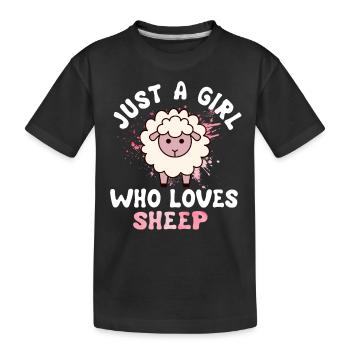 sheep - Kids' Premium Organic T-Shirt - black - Front
