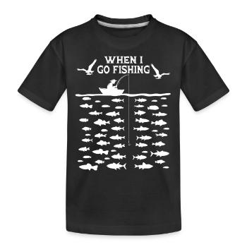 Quand je pêche - T-shirt bio Premium Enfant - noir - Devant