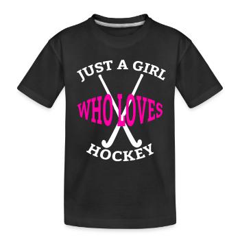 Feldhockey Damen Hockey Mädchen Hockeyspielerin - Kinder Premium Bio T-Shirt - Schwarz - Vorne