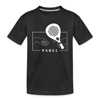 Michelangelo Creation of Adam Padel Paddle Tennis - Kinder Premium Bio T-Shirt - Schwarz - Vorne