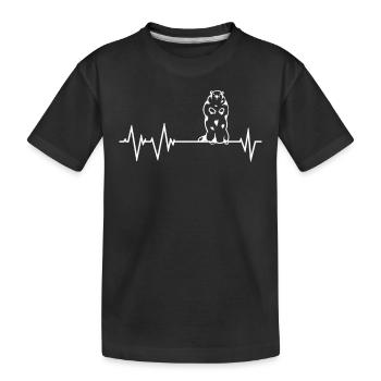 Marmot heartbeat - Kids' Premium Organic T-Shirt - black - Front