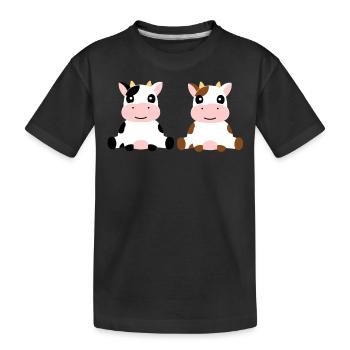 Vache - Bébé - Veau - Enfants - T-shirt bio Premium Enfant - noir - Devant