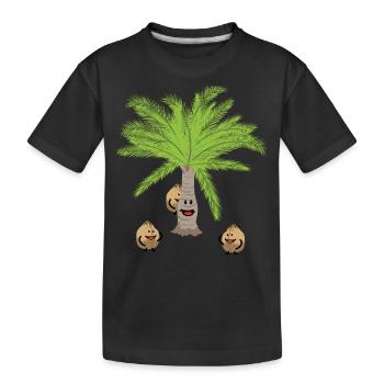 Kokosnuss Palme Palmen Nuss Nüsse Botanisch - Kinder Premium Bio T-Shirt - Schwarz - Vorne