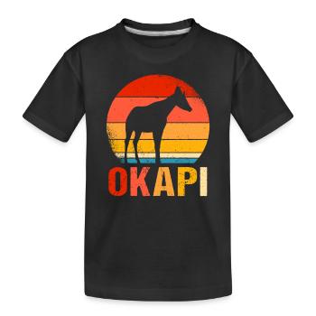 Okapi Retro Gift - Kids' Premium Organic T-Shirt - black - Front