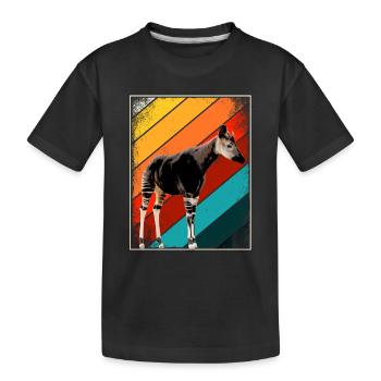 Okapi Retro Geschenk - Kinder Premium Bio T-Shirt - Schwarz - Vorne