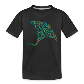 Manta Rochen Geschenk - Kinder Premium Bio T-Shirt - Schwarz - Vorne