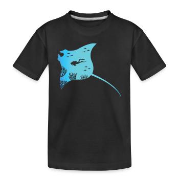 Manta Et raies de plongée - T-shirt bio Premium Enfant - noir - Devant