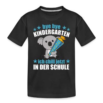 Kindergarten Schule Kinder Schultüte süß Koala - Kinder Premium Bio T-Shirt - Schwarz - Vorne