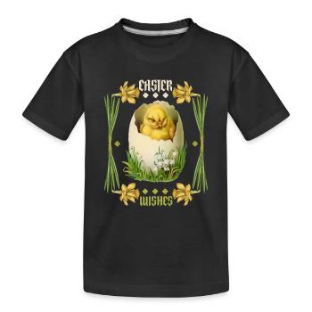 Easter, Happy Easter, Retro Vintage Egg Chicks - Kids' Premium Organic T-Shirt - black - Front