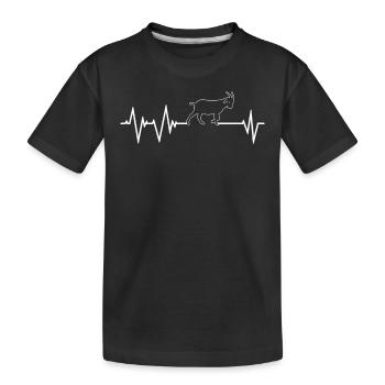 Ziege Herzschlag - Kinder Premium Bio T-Shirt - Schwarz - Vorne
