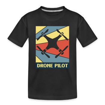 Drohne - Kinder Premium Bio T-Shirt - Schwarz - Vorne