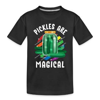 Gurke, Gurke Essiggurke, Pflanzen, - Kinder Premium Bio T-Shirt - Schwarz - Vorne
