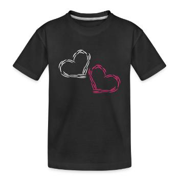 Herz Herzchen - Kinder Premium Bio T-Shirt - Schwarz - Vorne