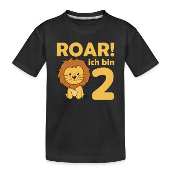 Enfants 2.Anniversaire Lion 2 ans Vieux Garçon - T-shirt bio Premium Enfant - noir - Devant