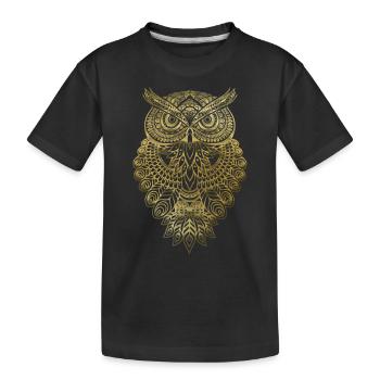 Owl Owl Graphic Graphic Art Gift Mandala - Kids' Premium Organic T-Shirt - black - Front