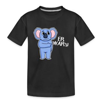 Koala lustig - Er war es - Kinder Premium Bio T-Shirt - Schwarz - Vorne