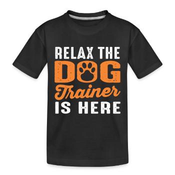 Chien chien école chien entraîneur chien entraînement - T-shirt bio Premium Enfant - noir - Devant