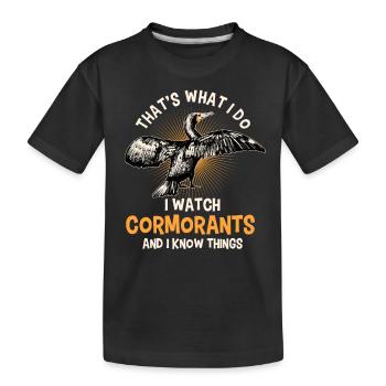 Cormorant Saying For Ornithologists - Kids' Premium Organic T-Shirt - black - Front