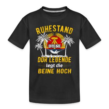 Ruhestand DDR Legende Rente Rentner Geschenk - Kinder Premium Bio T-Shirt - Schwarz - Vorne