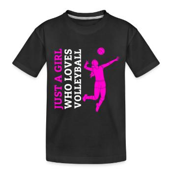 Volleyball Volleyballerin Beachvolleyball Mädchen - Kinder Premium Bio T-Shirt - Schwarz - Vorne