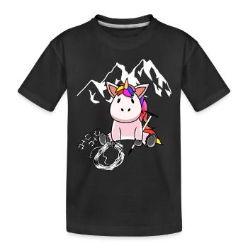 Unicorn Mountain Sports Climbing Peaks Outdoor Mountains - Kids' Premium Organic T-Shirt - black - Front