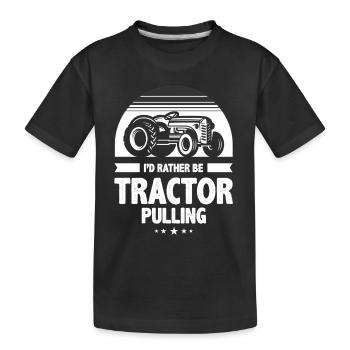 tractor pulling, tractor pulling tractors, - Kids' Premium Organic T-Shirt - black - Front