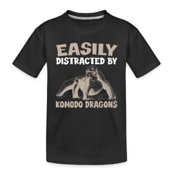 Komodowaran Echsenliebhaber - Kinder Premium Bio T-Shirt - Schwarz - Vorne