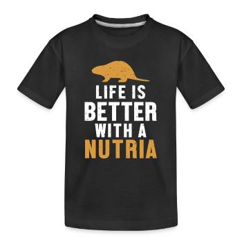 La Vie Est Meilleure Avec Un Rat Castor Des - T-shirt bio Premium Enfant - noir - Devant