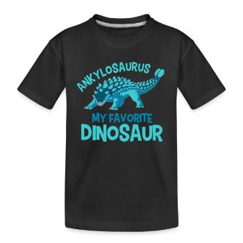 Favourite dinosaur Ankylosaurus - Kids' Premium Organic T-Shirt - black - Front