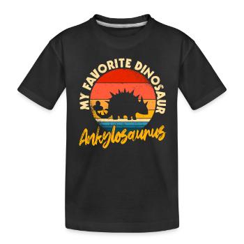 Favorite Dino Ankylosaurus - Kids' Premium Organic T-Shirt - black - Front