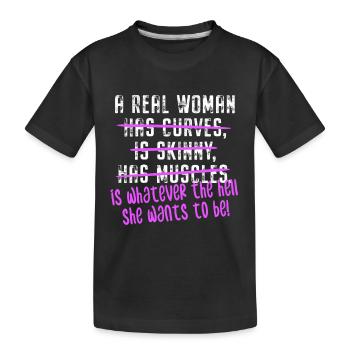A Real Woman Is Whatever She Wants To Be Feminist - T-shirt bio Premium Enfant - noir - Devant