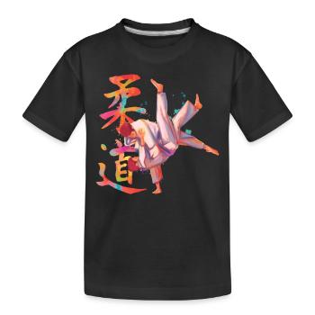 Sportler Judo Kampfkunst Japan - Kinder Premium Bio T-Shirt - Schwarz - Vorne