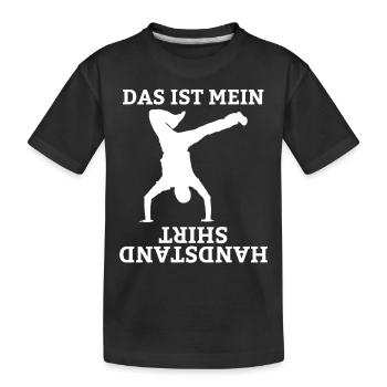 Gymnastik Bodenturnen Handstand Sportlehrer Turner - Kinder Premium Bio T-Shirt - Schwarz - Vorne