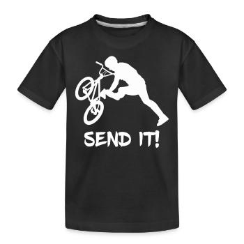 MTB Jump Dirt Bike Tailwhip Biker Bikepark Mount - Kids' Premium Organic T-Shirt - black - Front
