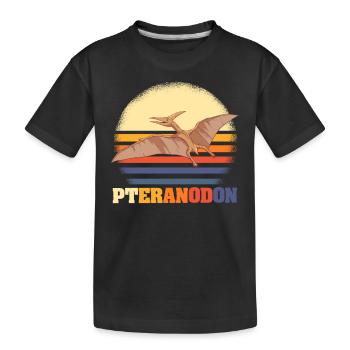 Pteranodon Retro Dinosaurier - Kinder Premium Bio T-Shirt - Schwarz - Vorne