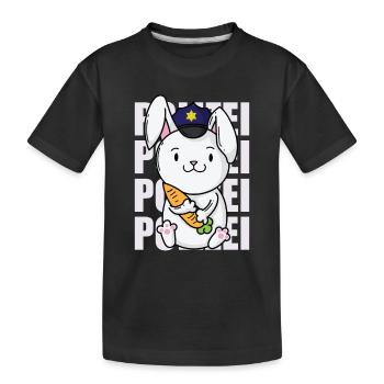 Lapin de police avec casquette de police lapin - T-shirt bio Premium Enfant - noir - Devant
