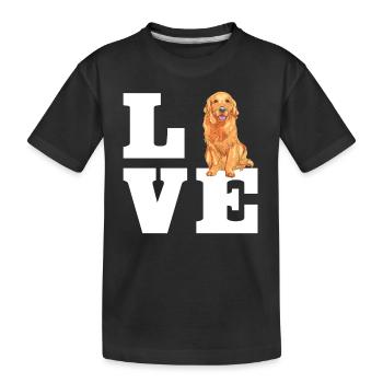 Golden Retriever Amour du chien - T-shirt bio Premium Enfant - noir - Devant
